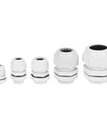 All-In-One Cable Gland Kit For Diyers With Fifty-Two Adjustable Connectors In Quarter, Three-Eighths, Half, Three-Quarters, And One-Inch Sizes