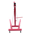 Tough as Nails Hydraulic Engine Hoist 1 Ton Cherry Picker Shop Crane with Smooth Rolling Wheels, red foldable frame.