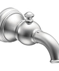 Weymouth Tub Spout With Diverter In Chrome Half Inch Slip-Fit CC Connection 6.75 Inch Length Durable Corrosion-Resistant Metal