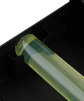 No Hassle Stainless Steel Coffee Knock Box Featuring Quick Release Drawer And Shock Absorbing Buffer For Zero Splash Clean Up and Pro Level Espresso Tamping Setup - Close-up of yellow and clear tube.
