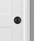 Polo Interior Passage Door Knob For Closet And Hallway Doors, Non Locking Doorknob in Satin Nickel with Microban Protection shown on white door