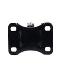 Front view of a 2.5 Inch Heavy Duty Polyurethane Caster Wheels Pack Of 4, Solid Core Low Profile Design for industrial carts and trolleys, black mount.