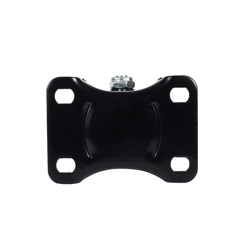 Front view of a 2.5 Inch Heavy Duty Polyurethane Caster Wheels Pack Of 4, Solid Core Low Profile Design for industrial carts and trolleys, black mount.