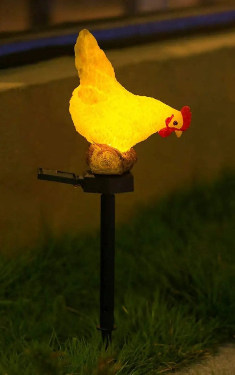 Outdoor Chicken Solar Lights Resin Garden Decor For Patio And Yard Cute Chicken Lamps With Cozy Vibe And Warm Glow