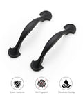 30 Pack Solid 3 Inch Rounded Foot Arch Kitchen Cabinet Handles Matte Black Finish Curved Drawer Pulls For Cabinets