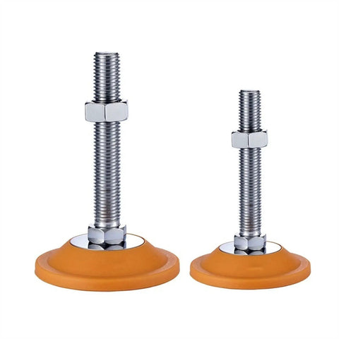4 Pack Heavy Duty Leveling Screw Leg Set 6 Inch Carbon Steel Adjustable Feet 150mm For Shelves Cabinets Tables And Heavy Machinery Beefy Stabilizers For Home Office Workshop Equipment, two orange feet