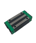 Heavy Duty High Precision Linear Guide Rail Kit HGH25HA And HGW25HC Bearing Slider Blocks: black steel rail block with green end caps