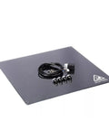 Hella Solid 500X500MM Lattice Glass Plate Hotbed For 3D Printers with 120cm cable and 3 pin connector, dark surface.