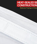 Close-up of heat-sealed seam on 8x10 Clear Vinyl Tarp 24 Mil Thick Tough As Nails Weatherproof Tarpaulin With Grommets Every 2 Feet UV And Fire Retardant Cold Weather Resistant To Minus 32 C Includes Transparent Repair Tape Outdoor All Weather Cover