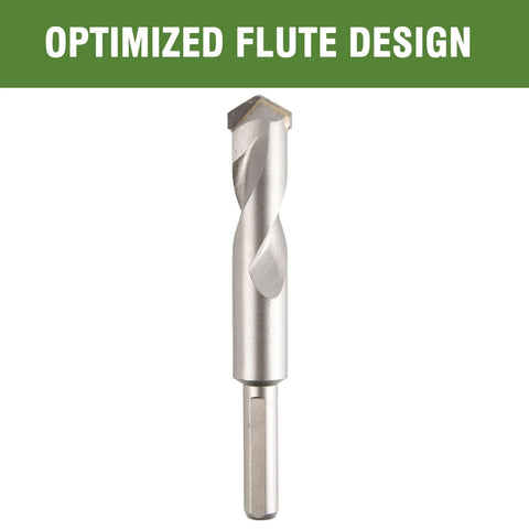 5/8 in x 6 in masonry drill bit, carbide-tipped, silver metal, front view.
