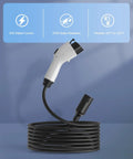 Heavy Duty J1772 EV Charging Extension Cord 21 Feet Of Sweet Reach 32 Amp Plug And Play Cable showing connector and coiled design.