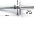 100 Pieces Large Flange Blind Rivets Aluminum Assortment Kit For Heavy Duty Quick Fixes And Strong Seams Three Sixteenths By Five Eighths Inch Grip Range Eight To Twelve Millimeters Rust Resistant Pop Rivets For Soft Materials And Wood, size diagram