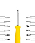 Evenoonest Precision Screwdriver Kit With Magnetic CR-V Steel Tamper-Proof Bits For Torx Triangle U-Shaped Electronics Home Appliance Repair And Console Controller Fixes That Make You Gonna Love Your Setup yellow handle with assorted bits