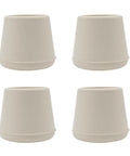 Built Tough White One Inch Round Chair Leg Caps Soft Rubber Floor Savers Anti Slip Furniture Pads Smooth Ride. Four rubber caps for chairs.