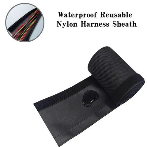 Waterproof Reusable Cable Sleeve 10M Long With 15 To 100 Mm Inner Diameter, nylon roll with visible hook and loop closure.