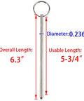 Two Pack Heavy Duty Quick Release Pins 0.236 Inch Diameter Five And Three Quarters Inches Usable Length 6.3 Inch Overall Length Marine Grade 316 Stainless Steel For Bimini Tops Boat Deck Hinges And Marine Hardware diagram measurements.