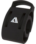 Black handlebar mount for Garmin Forerunner watches, quick clip kit, shown against a white background, keeps ride data in sight.