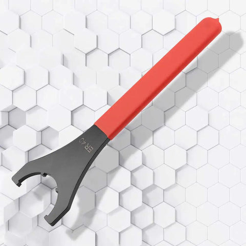 58mm ER40UM Collet Chuck Spanner Wrench For Lathe And CNC Milling Tools, red handle spanner with hexagonal background