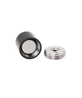Heavy Duty Magnetic Bifold Door Catch Holder With Strong Magnet Stopper, secure metal cylinder with cap.
