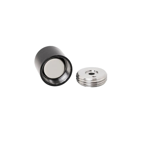 Heavy Duty Magnetic Bifold Door Catch Holder With Strong Magnet Stopper, secure metal cylinder with cap.