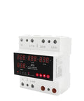 3 Phase 100A Over Under Voltage Protector With ATS Automatic Transfer Switch And Phase Selector Uninterruptible Power Supply 5 Display Voltmeter 63A Rated Heavy Duty Power Backup For Home Workshop And Small Office white DIN-rail unit with LED display