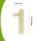 Self-Charging Outdoor Address Number 1 Waterproof Illuminated House Digit No Batteries No Wiring Durable Resin Back Plate