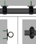 Rock Solid Stainless Steel Closet Rod Flange With Rust Proof Pipe Bracket And Complete Screw Anchor Kit for 3/4 inch tube installation.