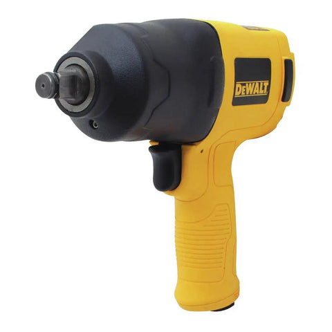 Half-Inch Drive Pneumatic Impact Wrench With 600 Ft-Lbs Torque Yellow Black Design showing ergonomic handle