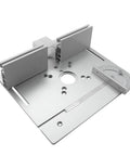 Dioche Aluminum Alloy Router Table Insert Plates Set For Woodworking compatible with most electric trimming, detailed view showing measurement lines.