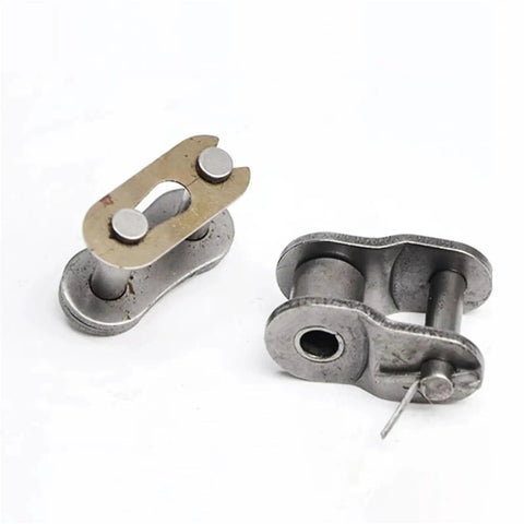 Solid Carbon Steel Roller Chain Connector For Heavy Duty Machinery, 08B size, durable, suitable for industrial use.