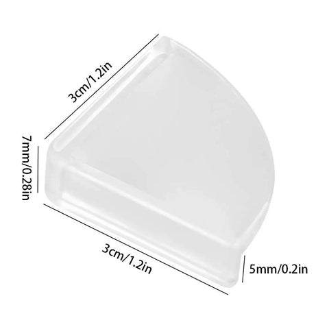 Close-up of 36 Pack Slim Clear Edge Bumpers For Baby Safety Corner Protectors with dimensions.