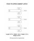 Diagram of Push To Open Cabinet Latch With Quick Rebound Mechanism For Handle Free Doors, shows dimensions and design details.