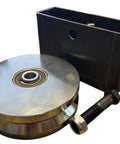 6 In Chrome Plated Steel V Groove Wheel With Box Mount featuring a smooth 5/8 In axle and durable design for industrial use.