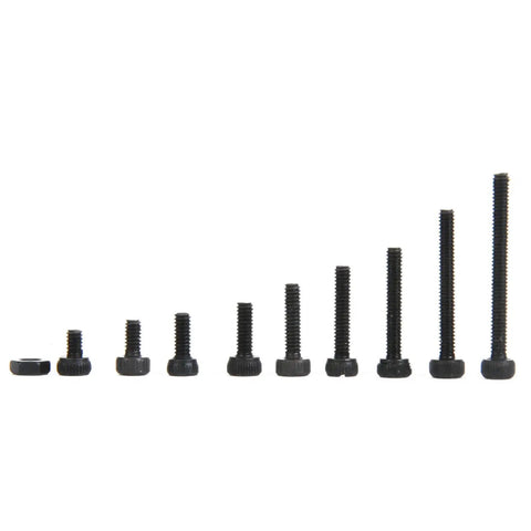 Beefy Pro Grade M2 X 3 20mm 12 9 Grade Black Alloy Steel Hex Socket Screws Bolts And Nuts Kit displayed in assorted sizes