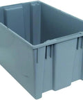 Ironclad Stackable Tote Box In Sleek Gray With High Impact Polypropylene For Serious Durability 29.5 X 19.5 X 15 Inches