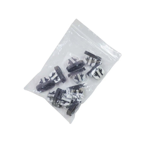 Hella Tight Fit Car Retainer Clips For Tesla Model 3 Side Door Skirt Molding Trim 10 Pack in clear bag, push pin fasteners.