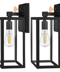 Pair of Outdoor Wall Light With Dusk To Dawn Photocell, IP65 Waterproof All Weather No Fuss Wall Mount Fixture, Clear Glass Shade