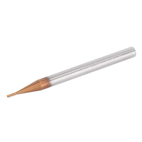 Carbide end mill, 4-flute, copper-tipped, 10mm cutting length, silver shank