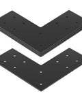 4 Pack Flat Mending Plates For 4x4 Posts Heavy Duty L Shaped Corner Braces Post To Beam Connectors Seven And A Half Inch Long By Three Inch Wide 11 Gauge Carbon Steel Powder Coated Black