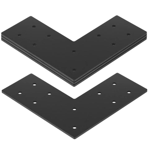 4 Pack Flat Mending Plates For 4x4 Posts Heavy Duty L Shaped Corner Braces Post To Beam Connectors Seven And A Half Inch Long By Three Inch Wide 11 Gauge Carbon Steel Powder Coated Black