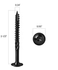 Pro Level Lag Screws For Heavy Duty Framing Number Fourteen By Two Point Five Inch Carbon Steel Wood Construction Fasteners displayed next to measurements.