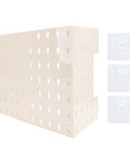 Wall Mounted Pegboard Kit With Adhesive Pads For Kitchen Organization and Decoration, beige panel with adhesive pads
