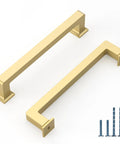Six Pack Five Inch Gold Kitchen Cabinet Handles Set For Cabinets And Drawers Dressers Cupboards Wardrobes Premium 128mm Cabinet Pulls
