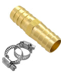 Premium Solid Brass Garden Hose Repair Connector Kit For 3/4 Inch Barb Fitting With Stainless Steel Clamps To Fix Leaks And Breaks Fast brass hose coupling with clamps