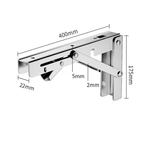 Detailed view of Four Pack Folding Shelf Brackets Built To Last Heavy Duty Wall Mount Triangle Design For Floating Shelves And Desks