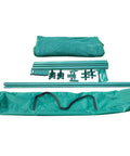 Components of Crop Cage Plant Protection Tent 4 x 8 x 6 Feet No Fuss Setup Easy To Install including mesh, poles, and storage bag