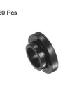Single black nylon bushing from 12 Piece Flanged Sleeve Bearings Nylon Bushings For Shafts 6.2mm Bore 8.2mm OD 4mm Length