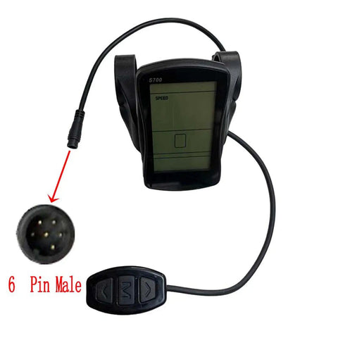 S700 Electric Bike LCD Display Screen For 36V And 48V E Bikes 6 Pin Plug And Play Ready Easy Install Bicycle Computer Replacement Panel