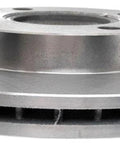 Raybestos 66913R disc brake rotor, vented side view, silver metal automotive part