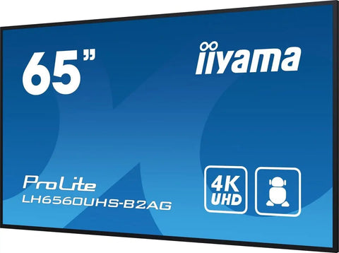 Grab This Epic 65 Inch UHD LCD Digital Signage Display That Brings Crisp Resolution And A Complete No Sweat Install For Modern Retail Floors Or Large Corporate Hallways Right Now showing 4K UHD logo.